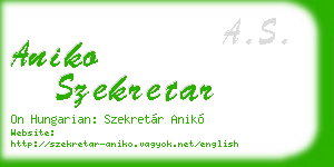 aniko szekretar business card